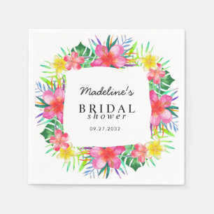 Serviette En Papier Fête des mariées du paradis tropical floral