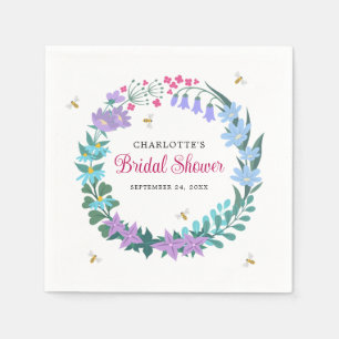 Serviette En Papier Fête des mariées Élégant Floral Fleurs sauvages Ga