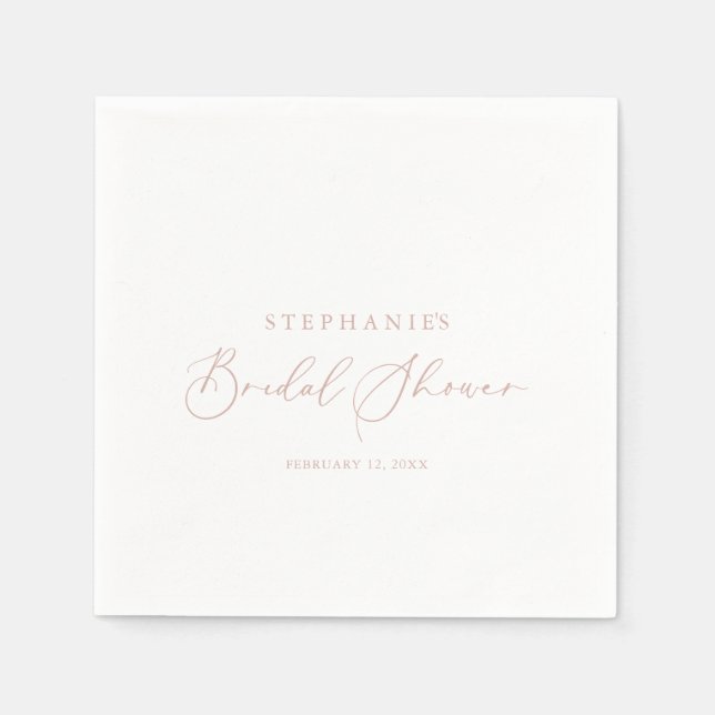 Serviette En Papier Fête des mariées élégante rose Gold (Devant)