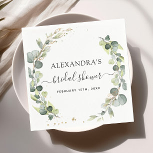 Serviette En Papier Fête des mariées Eucalyptus Vert Succulent