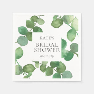 Serviette En Papier Fête des mariées Feuille Eucalyptus aquarelle