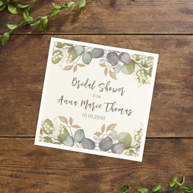 Serviette En Papier Fête des mariées Feuilles d'automne Mariage Chute  (Créateur téléchargé)