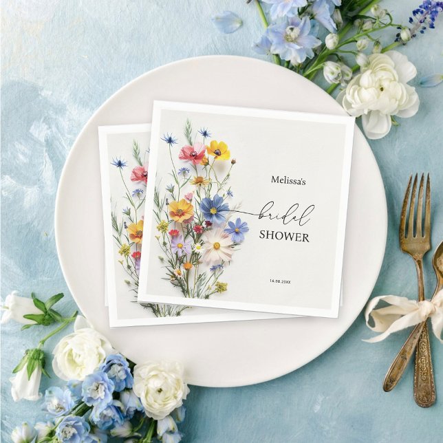 Serviette En Papier Fête des mariées fleur sauvage (Créateur téléchargé)