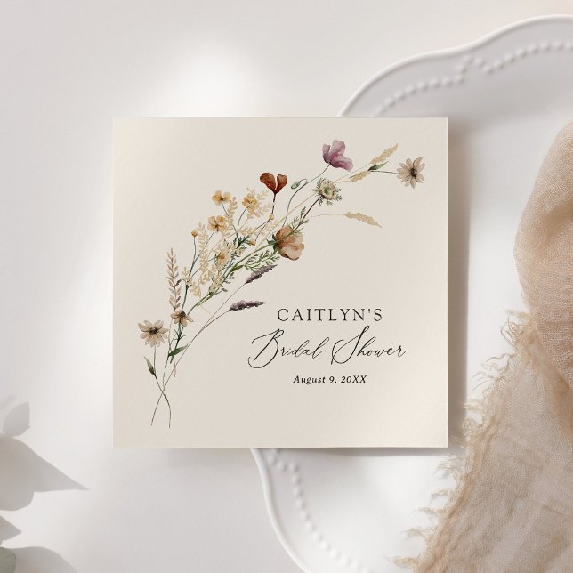 Serviette En Papier Fête des mariées Fleur sauvage Boho Fall (Créateur téléchargé)