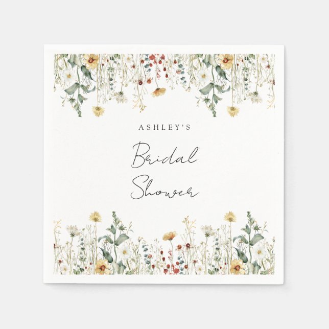 Serviette En Papier Fête des mariées Fleur sauvage d'été (Devant)
