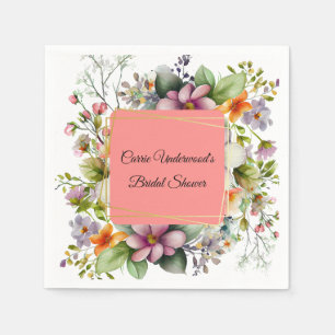 Serviette En Papier Fête des mariées Fleur sauvage élégante