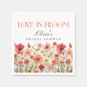 Serviette En Papier Fête des mariées Fleur sauvage Retro Pastel Pink B