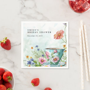 Serviette En Papier Fête des mariées Floral Tea Party