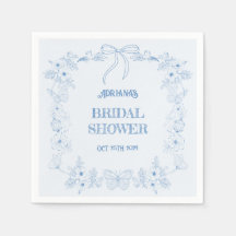Fête des mariées florale Blue Bow Toile