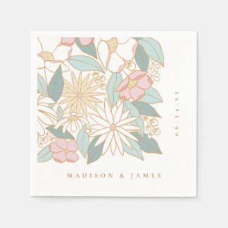 Serviette En Papier Fête des mariées florale Boho