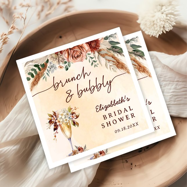 Serviette En Papier Fête des mariées Florale en terre cuite Boho (Créateur téléchargé)