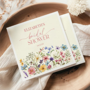 Serviette En Papier Fête des mariées florale fleur sauvage Fleur sauva