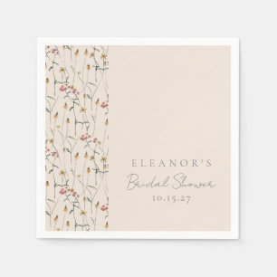 Serviette En Papier Fête des mariées florale Fleur sauvage lunaire
