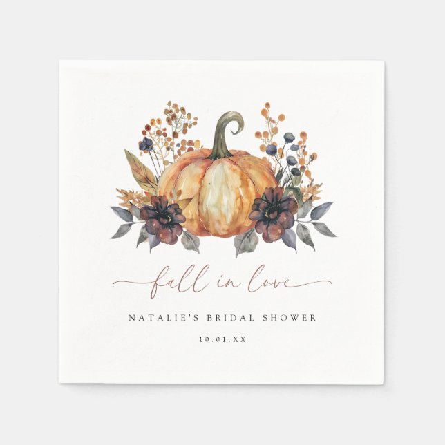 Serviette En Papier Fête des mariées florale Moody Fall (Devant)