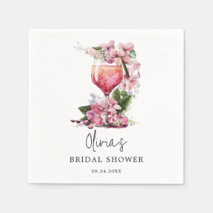 Serviette En Papier Fête des mariées florale rose pâle