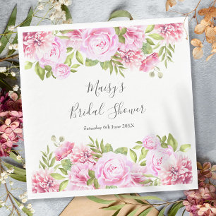 Serviette En Papier Fête des mariées florale Rose sauvage