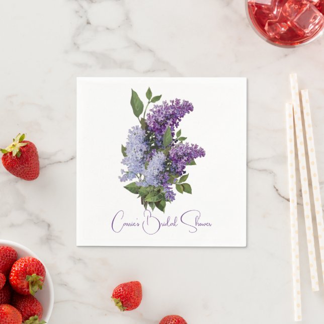 Serviette En Papier Fête des mariées Lilacs violet (En situation)