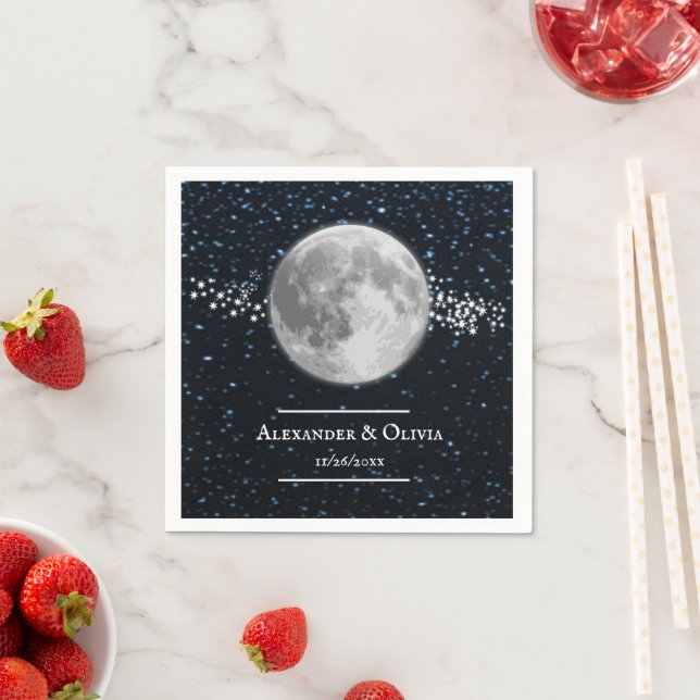 Serviette En Papier Fête des mariées lunaire Napkin (En situation)