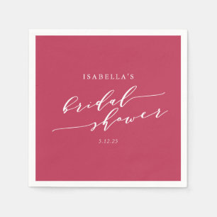 Serviette En Papier Fête des mariées Magenta de lettrage de script min