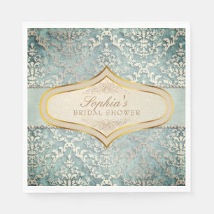 Serviette En Papier Fête des mariées Mariage damassé Sage Green Glimme