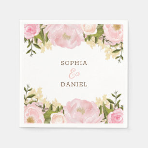 Serviette En Papier Fête des mariées Mariage rose