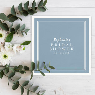 Serviette En Papier Fête des mariées Mariage simple moderne Dusty Blue