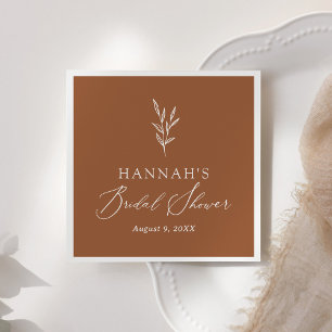 Serviette En Papier Fête des mariées minimaliste Burnt Orange Boho