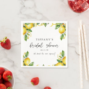 Serviette En Papier Fête des mariées moderne Citrus Lemon