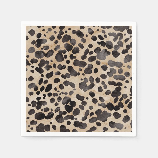 Serviette En Papier Fête des mariées moderne de Leopard Poster de anim (Devant)