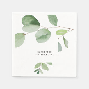 Serviette En Papier Fête des mariées moderne d'Eucalyptus