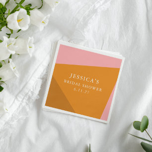 Serviette En Papier Fête des mariées moderne Gras Géométrique Rose Ora