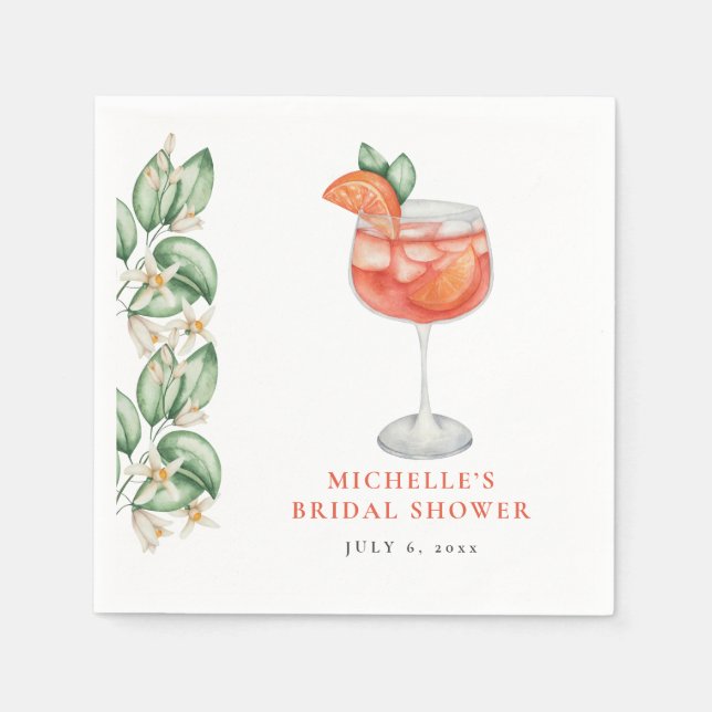 Serviette En Papier Fête des mariées orange Aperol Spritz (Devant)