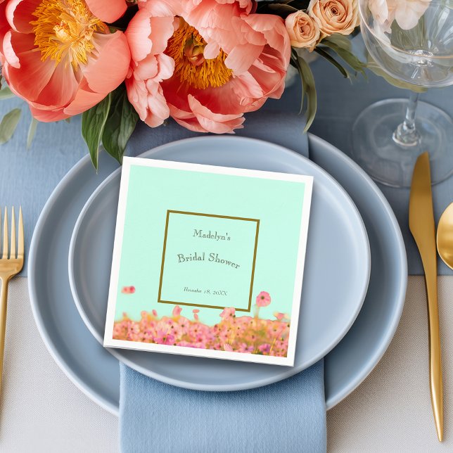 Serviette En Papier Fête des mariées ou événement Floraux de prairie (Créateur téléchargé)
