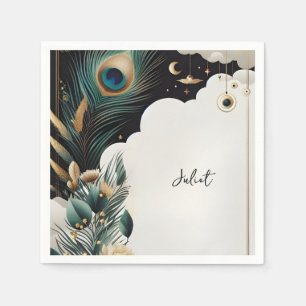 Serviette En Papier Fête des mariées Peacock Russe asiatique Sky Cloud