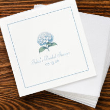 Fête des mariées personnalisée Napkin élégant bleu
