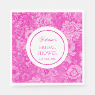 Serviette En Papier Fête des mariées rose Fleurs victoriennes