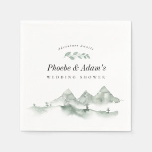 Serviette En Papier Fête des mariées Rustic Adventure Mountain Couples
