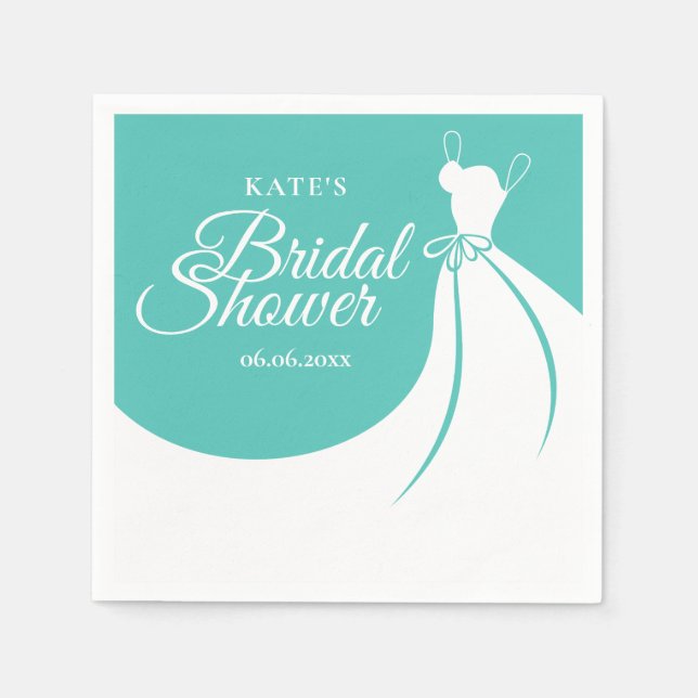 Serviette En Papier Fête des mariées Sapphire Blue Elegant Gown (Devant)
