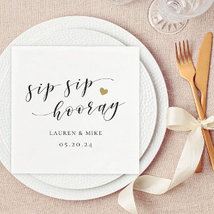 Serviette En Papier Fête des mariées Sip Hooray Mariage