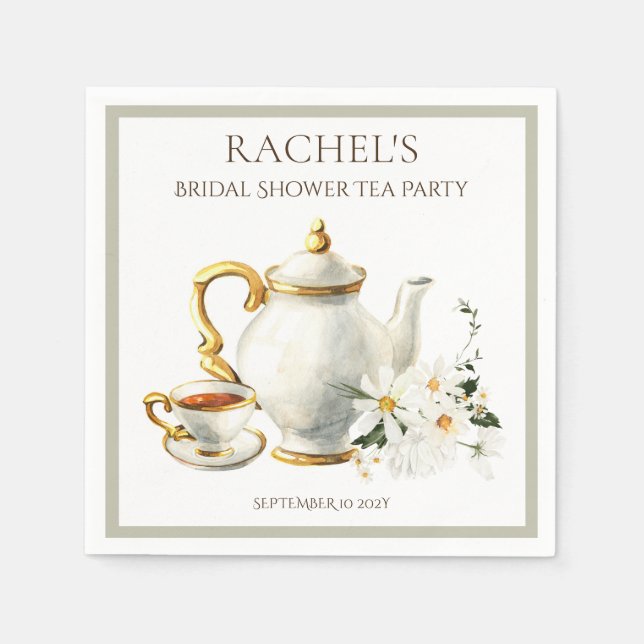 Serviette En Papier Fête des mariées Tea Party (Devant)