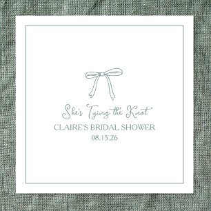 Serviette En Papier Fête des mariées "Tying Knot" Belle Sage Green Bow