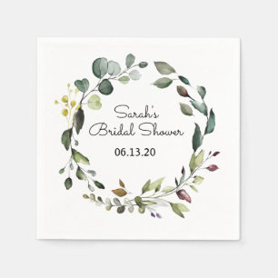 Serviette En Papier Fête des mariées Vin vert Napkin Wreath