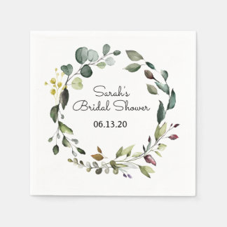 Serviette En Papier Fête des mariées Vin vert Napkin Wreath
