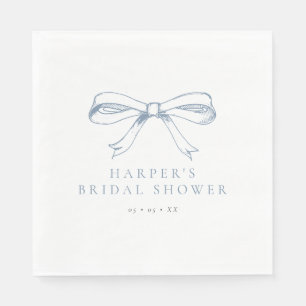 Serviette En Papier Fête des mariées vintage Dusty Blue Bow