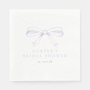 Serviette En Papier Fête des mariées vintage Lilac Bow
