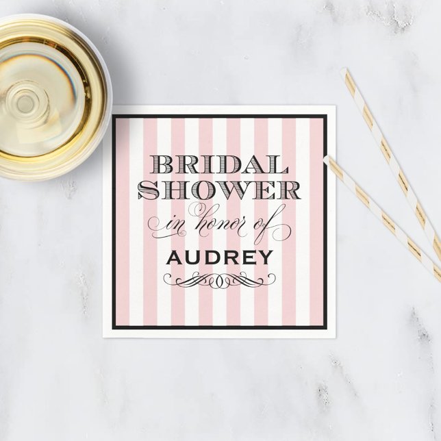 Serviette En Papier Fête des mariées vintage rose pâle (Créateur téléchargé)