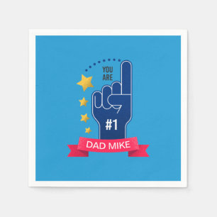 Serviette En Papier Fête des pères personnalisée des noms personnalisé