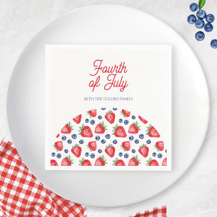 Serviette En Papier Fête d'été du 4 juillet aux fruits rouges blancs e