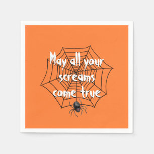 Serviette En Papier Fête d'Halloween araignée dans la toile  