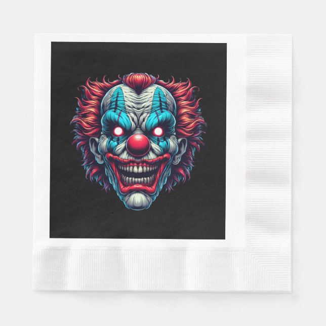 Serviette En Papier Fête d'Halloween Clown éffrayant (Devant)